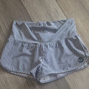 Roxy Blue and White Striped Athletic Shorts Size S